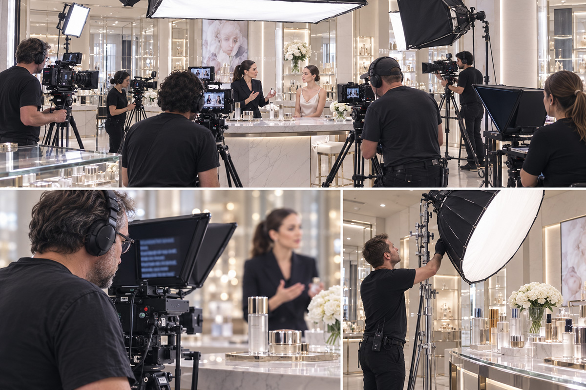 Guitar Center Case Study 3 Spirinity Productions on set at Dior Beauty Masterclass