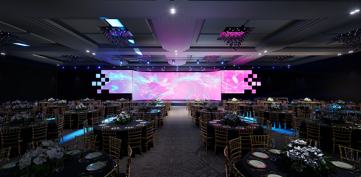 Full LED wall setup at an outdoor Los Angeles event
