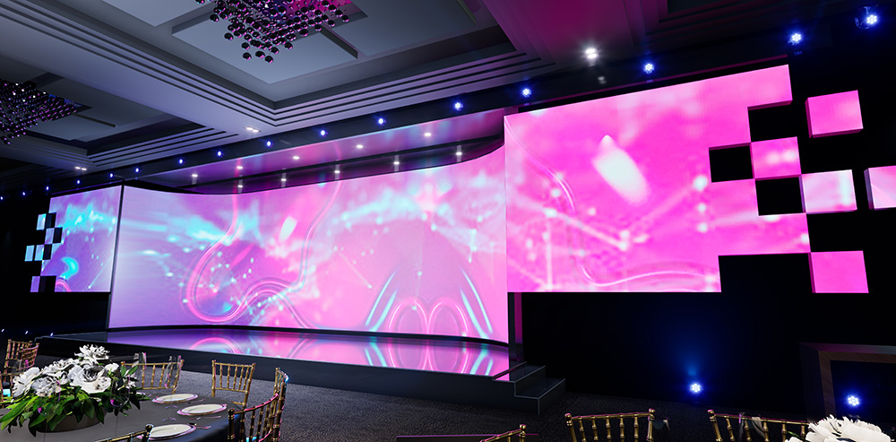 Broadcast integration with live camera feed on LED wall