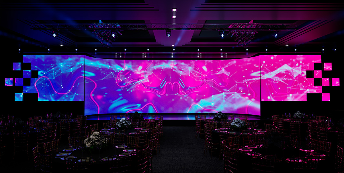LED wall delivery and setup crew