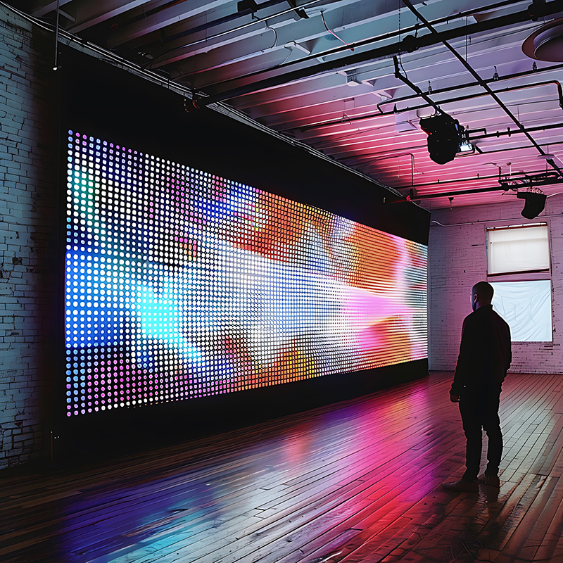 LED wall installation setup