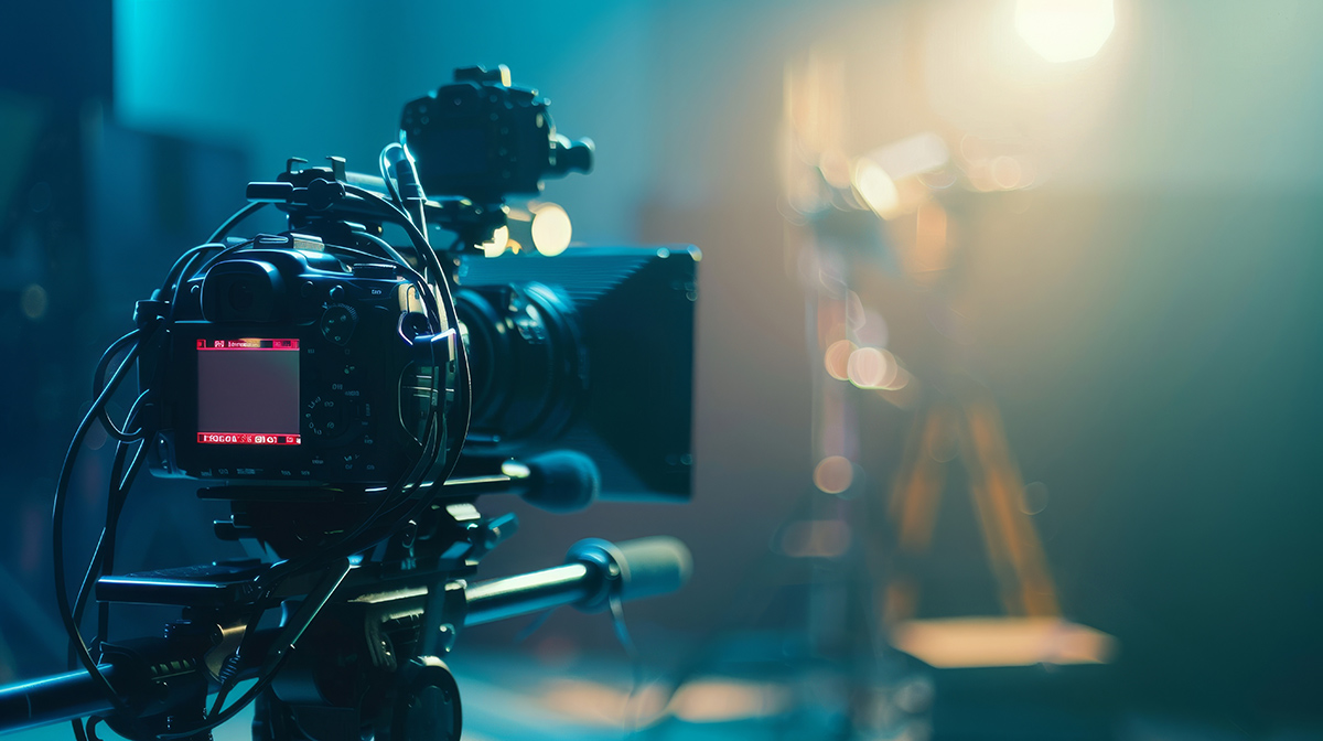 Professional broadcast camera setup used for live streaming productions